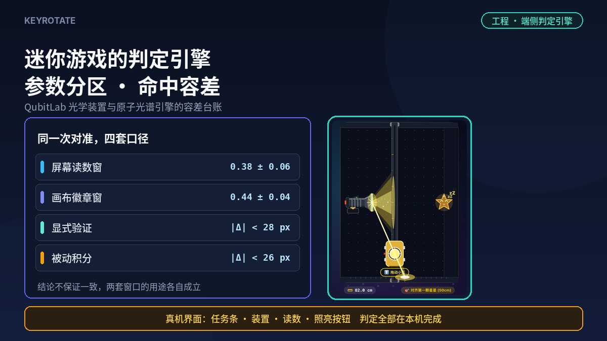 端侧离线教育沙盒的迷你游戏判定引擎工程：参数分区、命中容差与多套判定口径